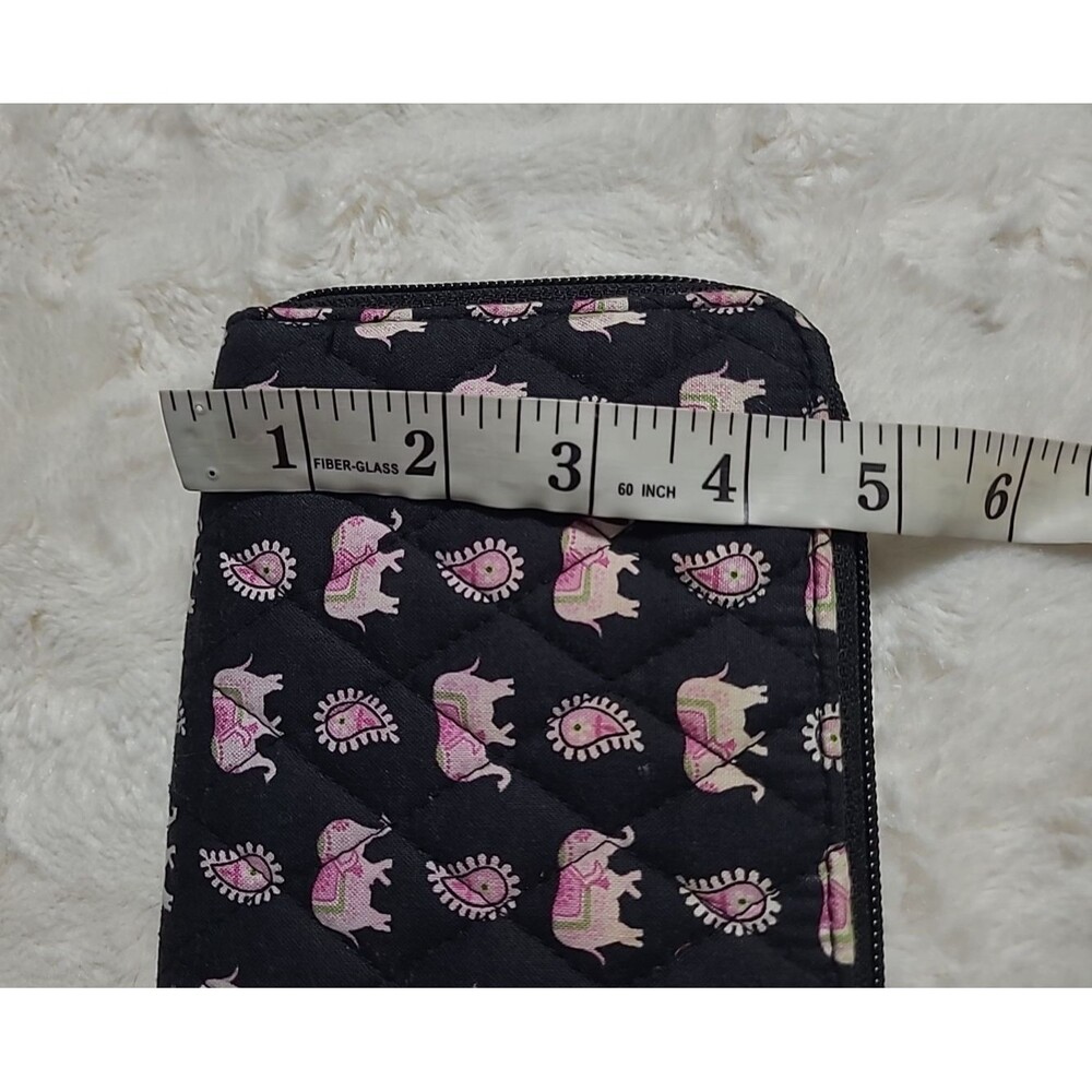 VTG Discontinued VERA BRADLEY Pink Elephant Print Quilted Wristlet Wallet - Picture 8 of 8